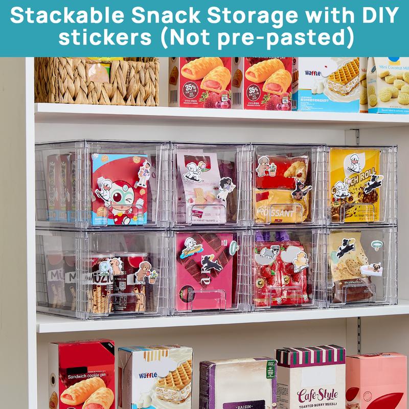 [Live Only] Vtopmart 6-8 Pack Transparent Stackable Drawer Organizer for Kitchen, Pantry, Makeup, Bathroom Storage Bins, Christmas Hauls