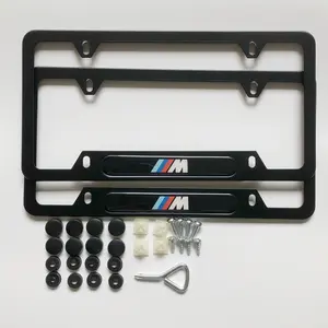 2pcs License Plate Frames with M,Aluminum Alloy License Plate Cover for US Standard License Plate BMW X1 X3 X5 X7 330i M340i M3 M4 auto Water Proof,Wear Resistant,Car Accessories