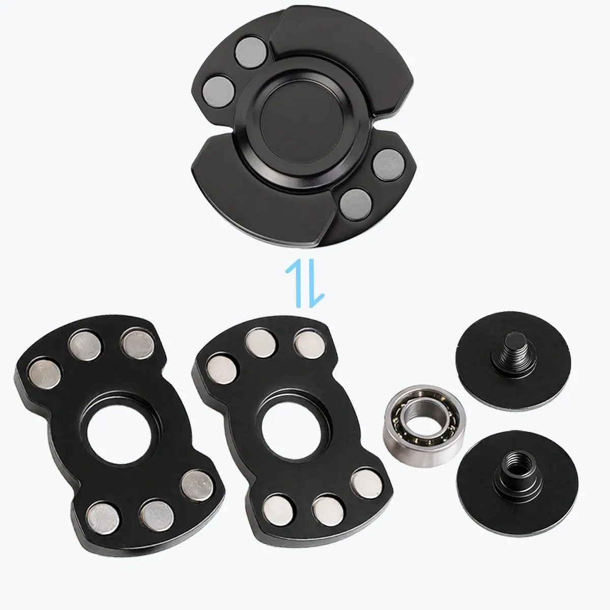 3-in-1 Fidget Spinner Toy - Magnetic Stainless Steel Bearing for Stable Rotation, Spinner-Slider-Clicker Functions - Stress Relief, Increase Concentration, Thoughtful All Hallows Day Gift for Anyone