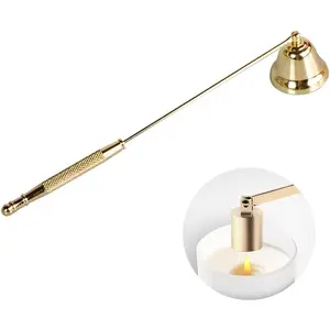 Candle Snuffer Wick Extinguisher Accessory for Safely Putting Out Candle Wicks Flame, Gold