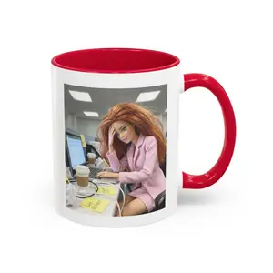 [SALE UP TO 50%] Funny Doll Face Mug, Disgusted Barbie Meme Coffee Cup, Sarcastic Office Humor Gift, Unhinged Mood Mug for Best Friend, Weird Dollhouse Gift