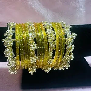 4pc Gold Tone and 12pcs Kashmiri Colorful Glass Bangle Set with Charms  Traditional South Asian Chooriyan | Perfect for Festivals, Weddings & Desi Aesthetics