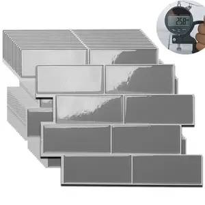 3D Faux Wall Tile Self-Adhesive Stickers, Waterproof and Easy to Clean, Suitable for Kitchen, Living Room and Bathroom, Comes with Strong Adhesive, Ready to Peel and Stick, 11.6X8.9 inches