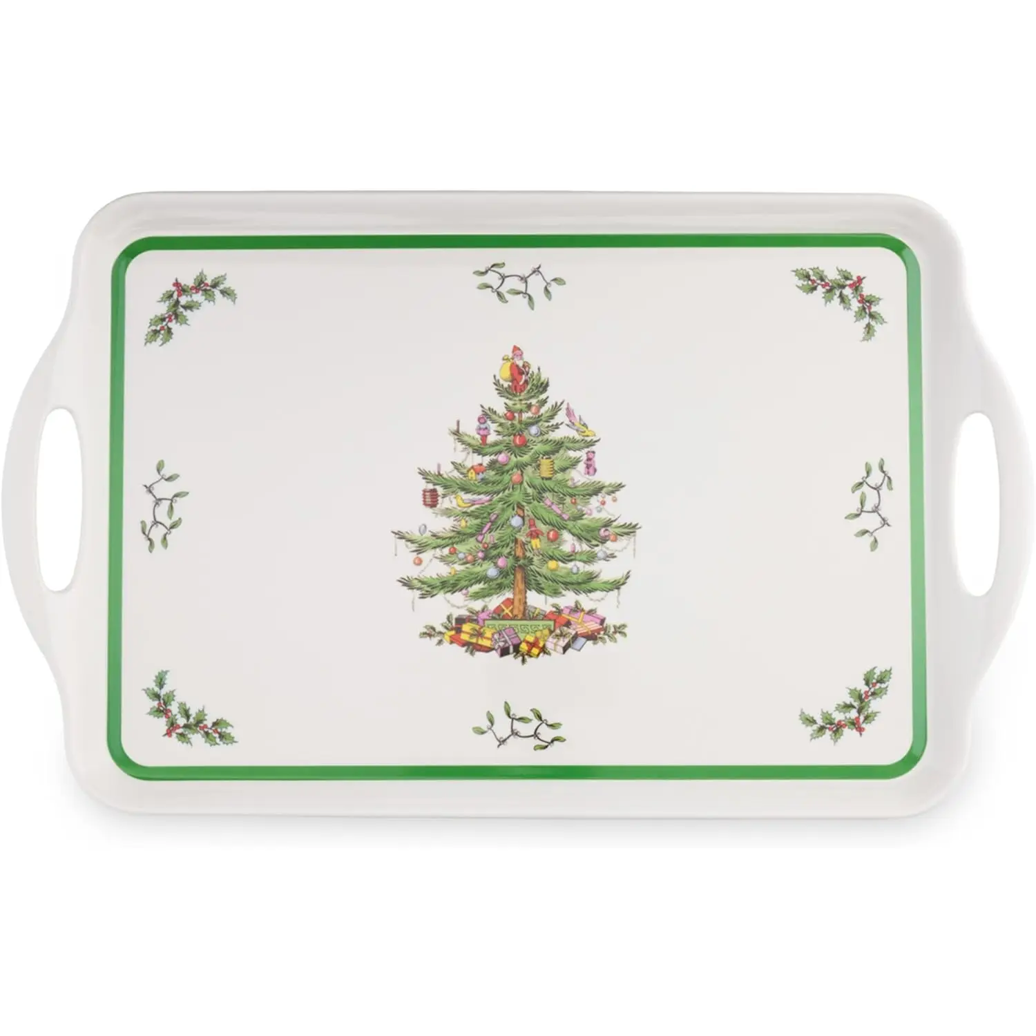 Pimpernel Spode Christmas Tree Collection Large Handled Tray | Serving Tray For Portmeirion USA