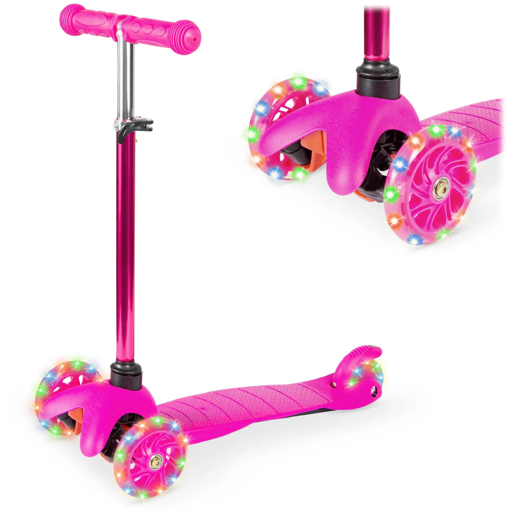 Best Choice Products Kids Mini Kick Scooter Toy w/ Light-Up Wheels and Height Adjustable T-Bar Best Choice Products Kids Mini Kick Scooter Toy w/ Light-Up Wheels and Height Adjustable T-Bar