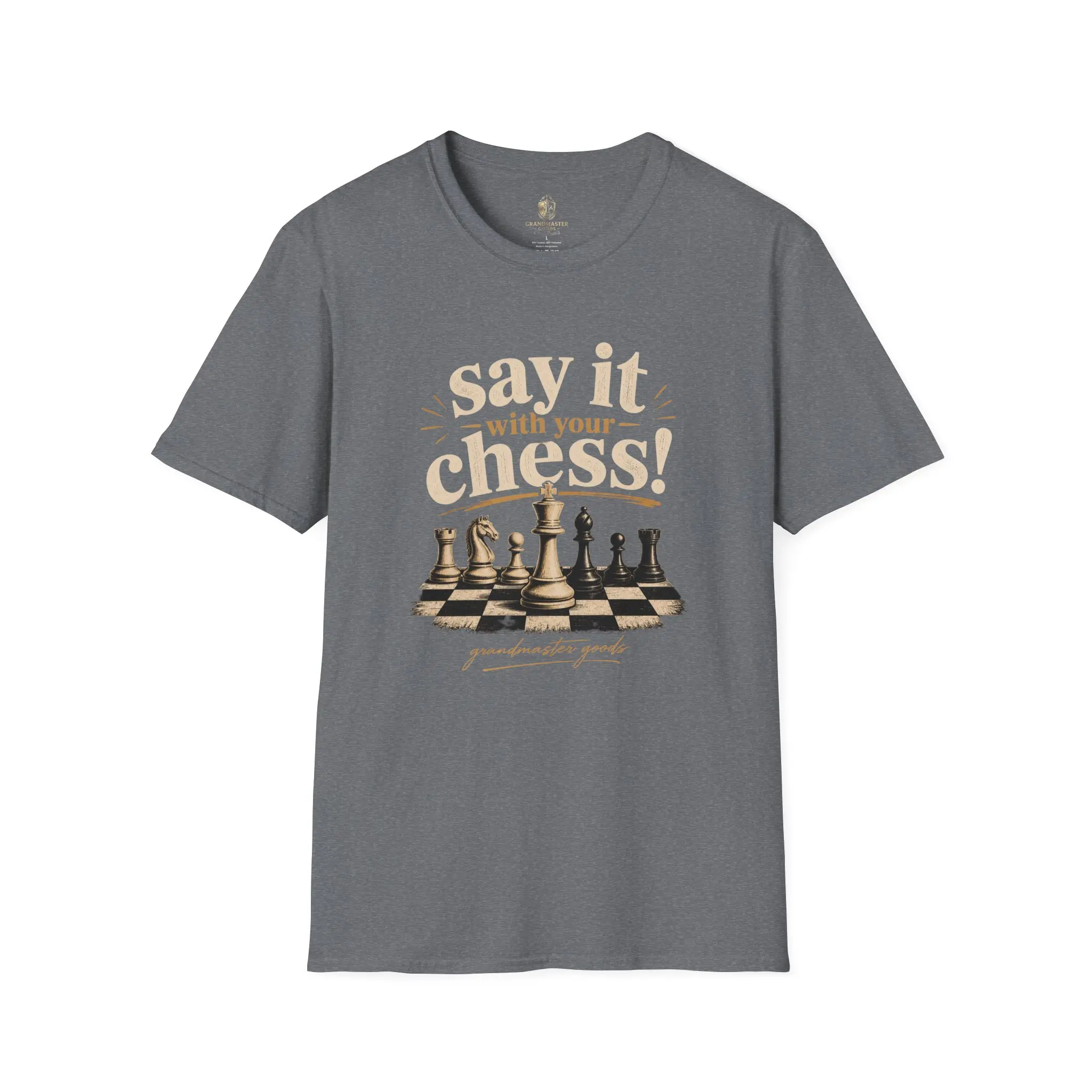 Funny Chess T-Shirt | Say It With Your Chess Graphic Tee | Retro Chess Board Shirt Unisex Grandmaster Goods Short Sleeve Top