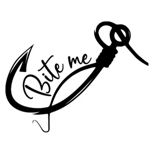 Bite Me Fish Hook Direct To Film Print, DTF Print, Ready To Press Print For T-Shirts