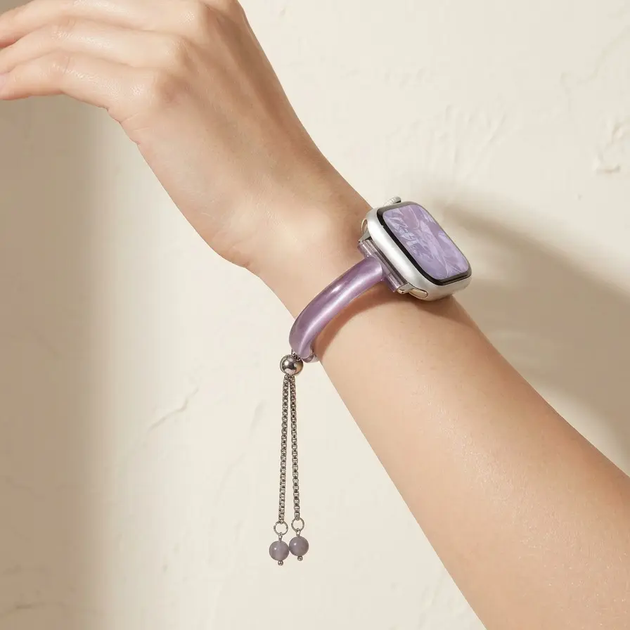 Cat's Eye Hand Painted Bracelet Band For Apple Watch, Fashion Trendy Jewelry Wrist Strap For Women, Compatible All iWatch Series, Multiple Sizes 38mm-49mm,