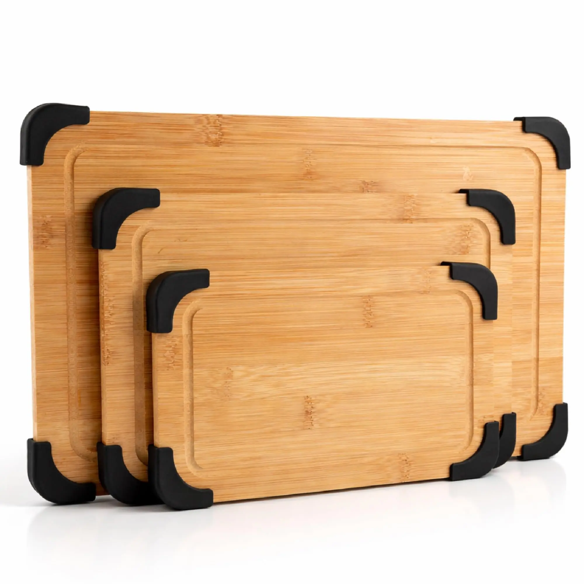 COOK WITH COLOR Non-Slip Cutting Board Set – Kitchen Essentials with Easy Grip Handle for Meat, Veggies, and Fruits