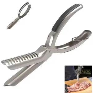 BBQ Rib Membrane Removal Tool-Portable Stainless SteelRib Prep Kit with Arc Clamp & Non-Slip Grip, ErgonomicDesign for Effortless Membrane Removal, Dishwasher Safe,Ideal for Beef, Pork, and Lamb Kitchen BBQ Use