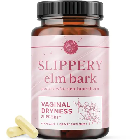 Slippery Elm for Women | Vaginal Moisture & Vaginal Dryness Support | Moisturizer for Female Comfort with Slippery Elm Bark & Sea Buckthorn | Moisture & Dryness Support | Non-GMO | 60 Edible Capsules