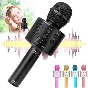 Portable Handheld Wireless Karaoke Microphone Speaker Microphone for Kids Music Player Singing Recorder KTV the bluetooth device is ready to pair system