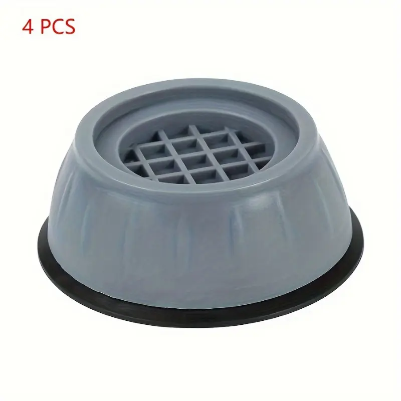 4-Piece 100% Plastic Automatic Washing Machine Pads - Non-Electric Noise Dampening, Floor Protection Pedestals, Washable Laundry Accessories with Christmas Decorations for Washer & Dryer