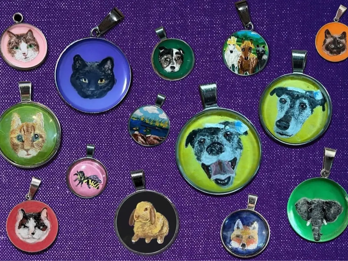 Animal Portrait Pendants - Custom, Hand-Painted