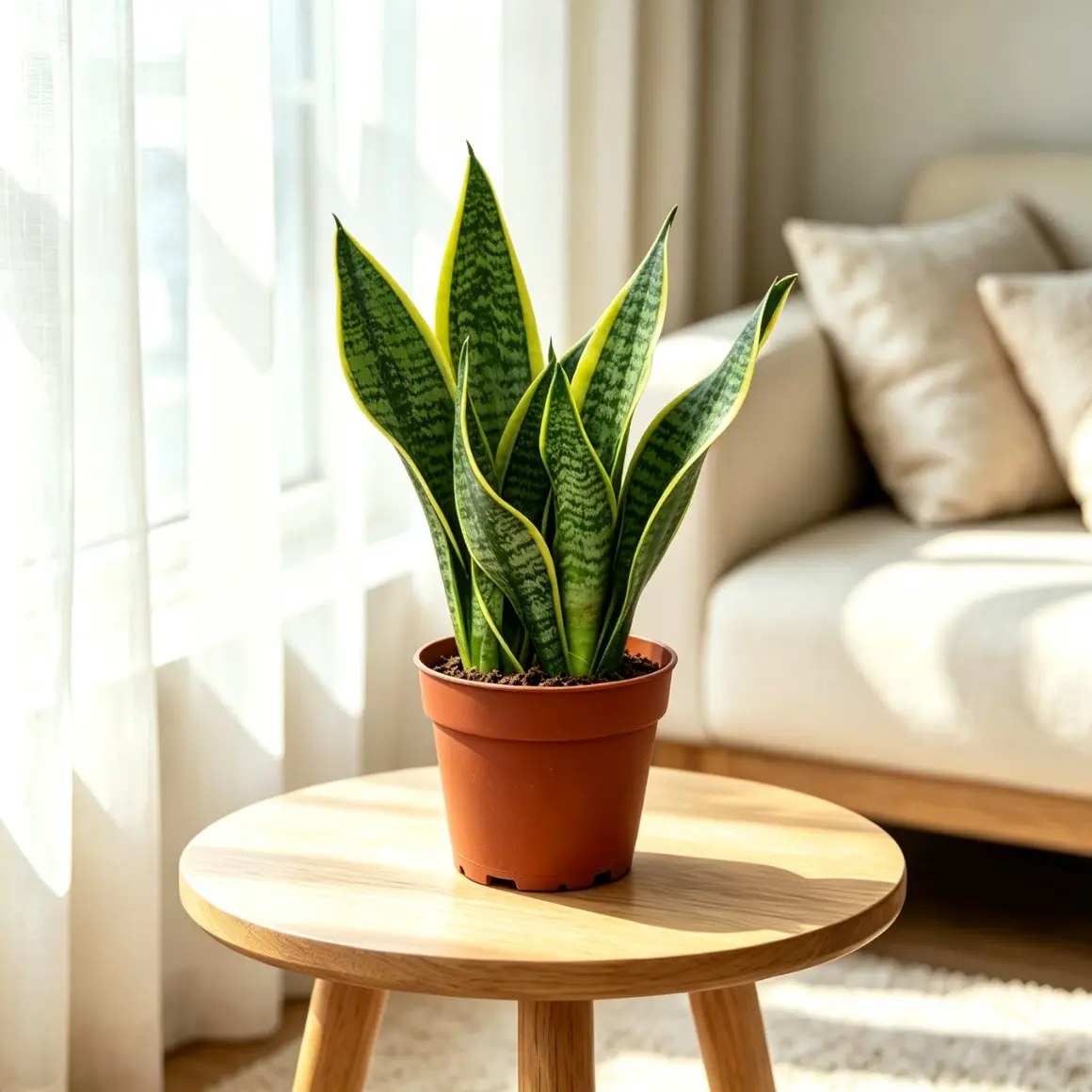 A20    4 Inch Pot Sansevieria Live Plant, Snake Plant Air Purifying Indoor Houseplant for Home Office Decor