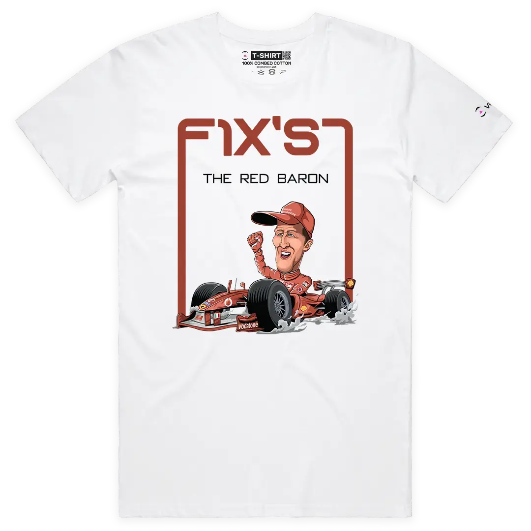 Michael Schumacher Sports Graphic Tee for Formula Racing Fans Short Sleeve Combed Cotton T-Shirt for Men and Women