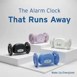 Clocky Runaway Alarm Clock on Wheels | Loudest Alarm for Heavy Sleepers | No More Snooze | Funny Wake Up Gift for Teens, Students & Adults