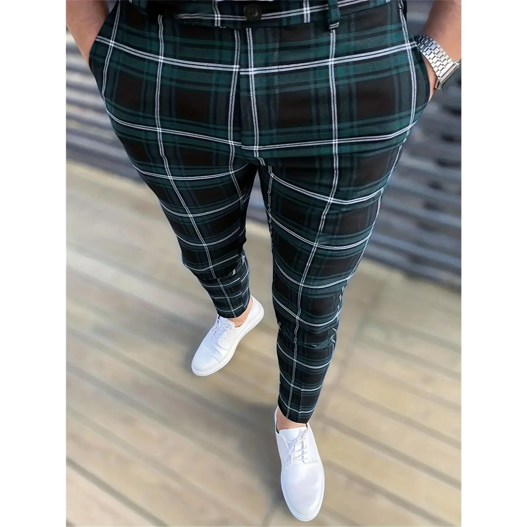 Men's Vintage Plaid Dress Pants Slightly Stretch Elegant Casual Trousers Office Wear Comfortable Slacks, NewCollection, SoftFabric, AllDayWear, DailyEssential, TrendyLook, Trendy, 2026 Style
