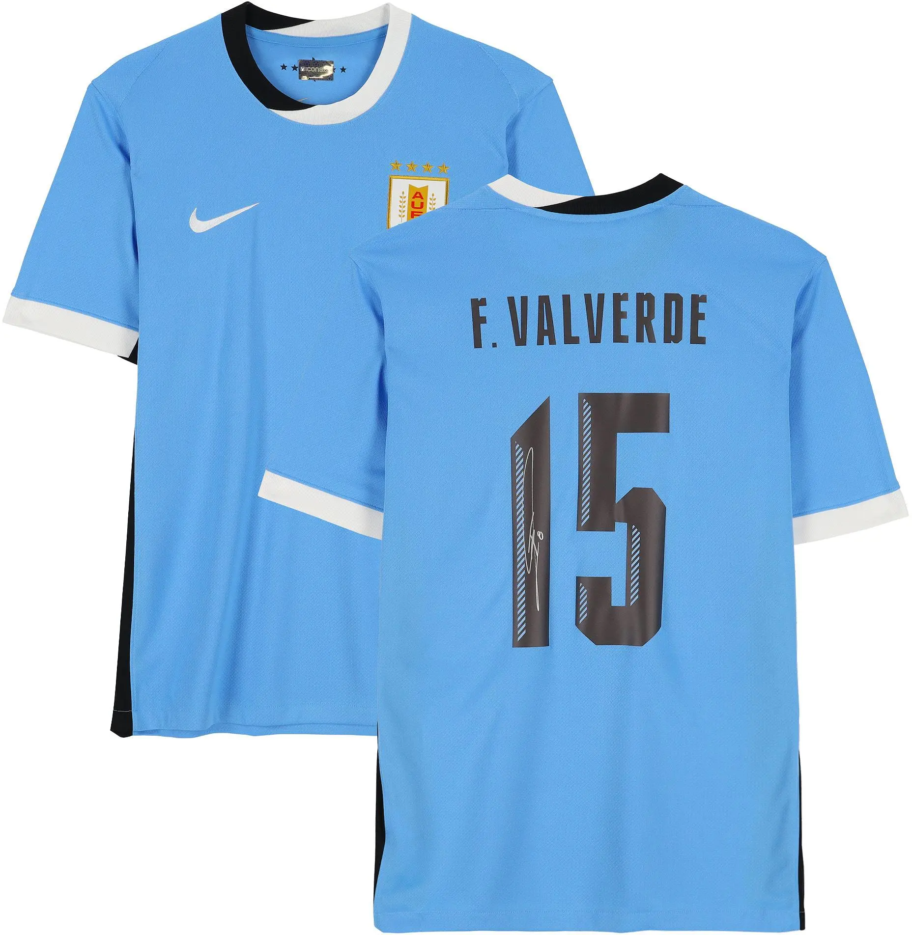 Federico Valverde Uruguay National Soccer Team Autographed 2025 Home Jersey - Signed on Back - Fanatics Authentic Certified