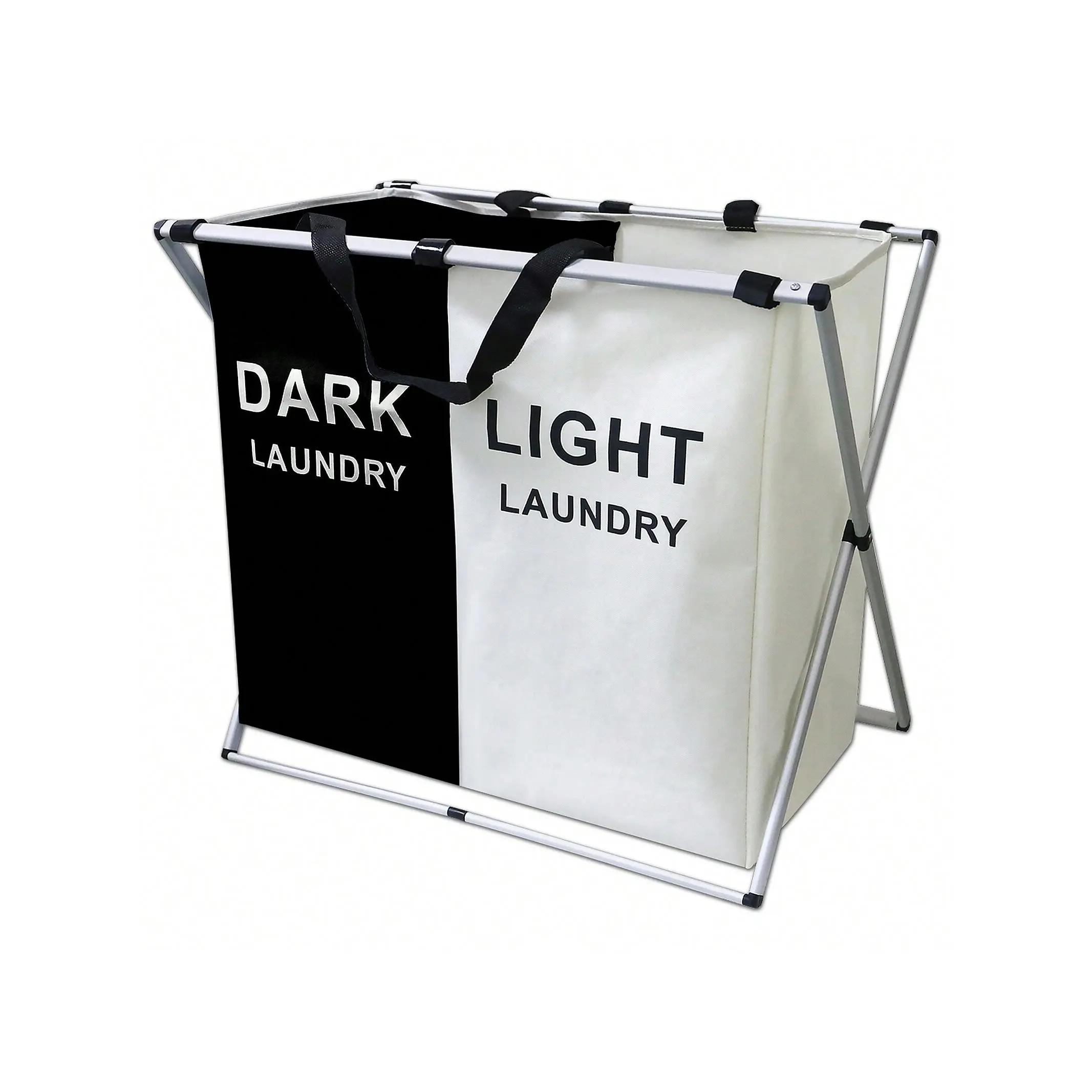 2-Compartment Upgraded Oxford Fabric Laundry Basket with Detachable & Foldable Design for Dirty Clothes, Toy and Clothing Storage SHEIN SHEIN