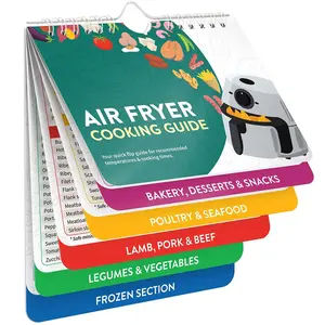 Magnetic Air Fryer Cooking Guide, Cooking Time Charts for Poultry, Lamb, Seafood, Pork, Frozen and Recipe Booklet for Kitchen, Household Kitchen Gadgets