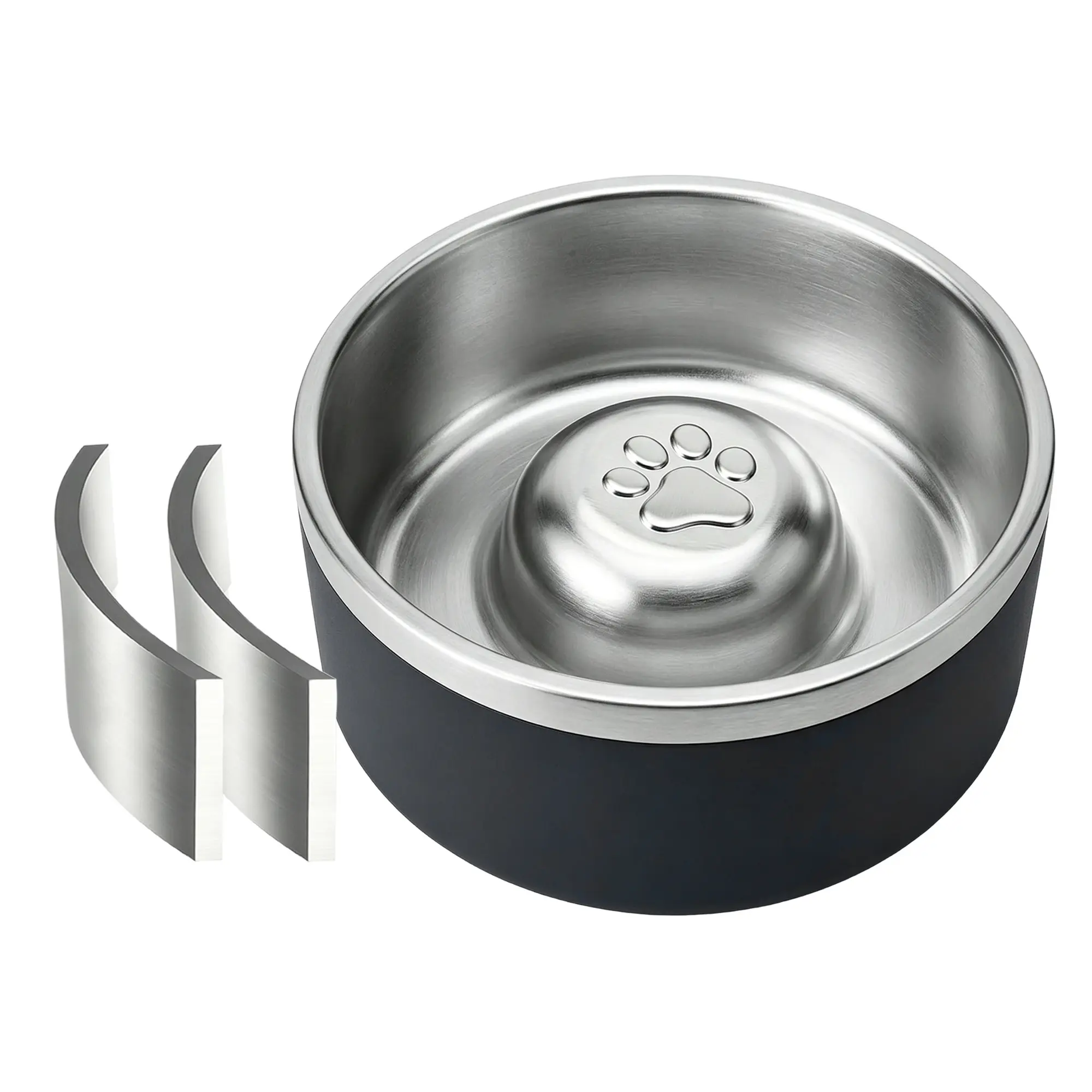 304 Food-Grade Stainless Steel Slow Feeder Bowl for Dogs, Large-Capacity Bowl with Removable Insert, Non-Slip Base for Home Use