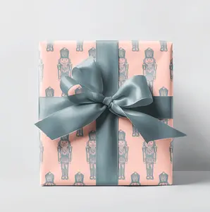 Coral & Blue Nutcracker Wrapping Paper