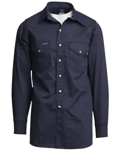 Lapco Men's Men'S Fr Solid Long Sleeve Snap Western Work Shirt - Inv7   Bad