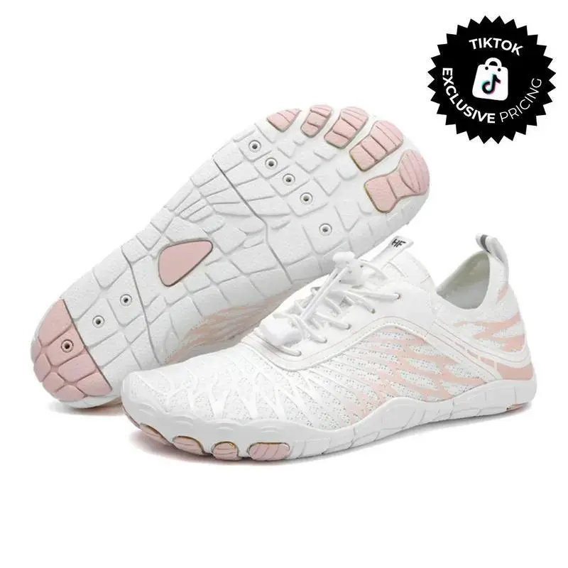 HOYOFOL 2026 Pro Barefoot Shoes - Unisex White-on-White Wide-Fit All-Day Lightweight Breathable Casual Trainers for Walking & Work, Soft Sole, Women's Barefoot Casual Trainers, Outdoor Watershoes, Lightweight Breathable Watershoes