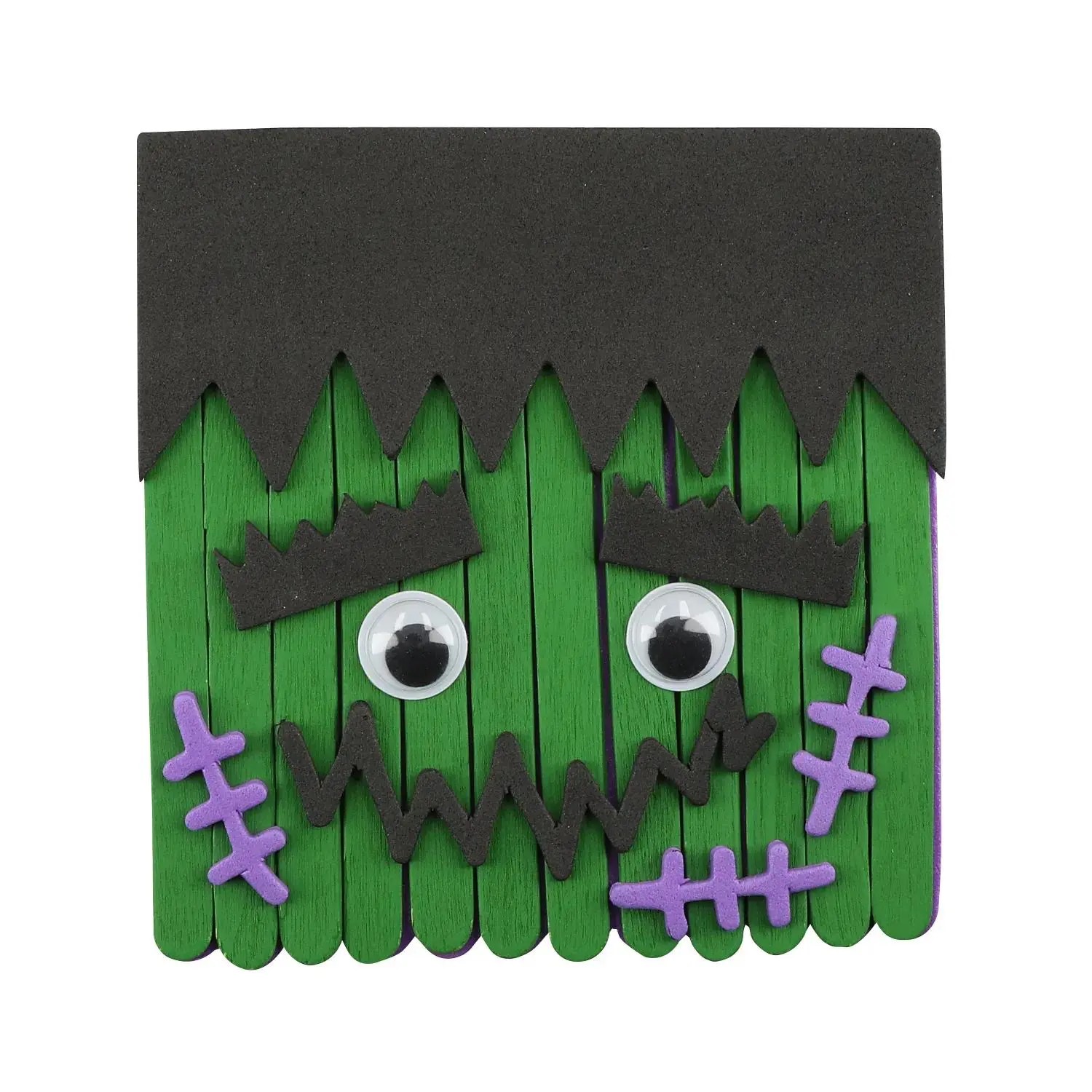 3" x 3 3/4" Green Monster Craft Stick Magnet Craft Kit - Makes 12
