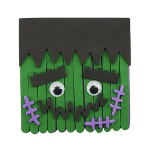 3" x 3 3/4" Green Monster Craft Stick Magnet Craft Kit - Makes 12
