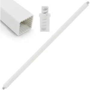 Replacement Towel BAR 24" Rod Spring Loaded Ends Durable Plastic Wall Mounted Adjustable for Bathroom Ceramic Holder Storage (24 Inch White)