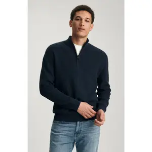 HALF ZIP SWEATER IN TOTAL ECLIPSE