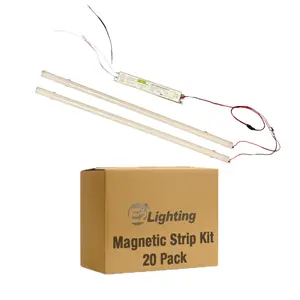 E2 LIGHTING Retrofit Kit 4ft LED 40W 20-Pack, Magnetic Linear Strip, Fluorescent to LED Conversion Kit 5000K, 2x4ft Panel Light Tube, 5400LM Daylight White, 0-10V Dimmable, Office Use