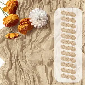 1Pcs Cheesecloth Table Runner 17 x 108 Inch Gauze Table Runner Fabric Semi Sheer Cheese Cloth Table Decor Bulk for Rustic Romantic Wedding Baby Shower Table Decoration