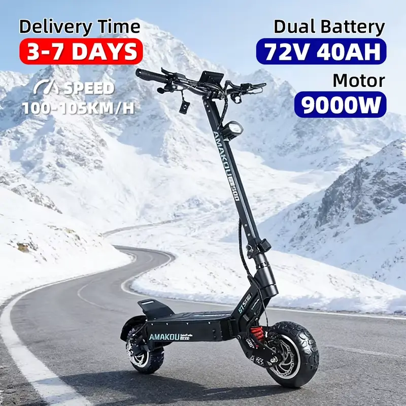 X7 Foldable Ebike for Adults, 9000W Dual-Motor, 72V 40AH Battery, 74 Mi Range, Portable Sports & Outdoor Scooter Equipment, 9000W 72V 40Ah