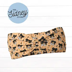 The Sidney Studio Halloween Ghosts Cherries Coquette Wide Twist Headband for Nurses Teachers and Moms Buttery Soft Ultra Stretchy Jersey Knit One Size Fits Most