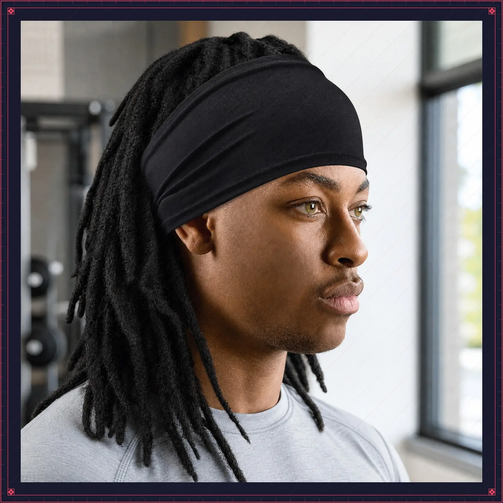 Titan Spandex Headband for Dreadlocks and Braids Men – Stretch Fit, Comfort Design, Black