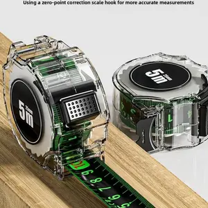 Self Locking Fluorescent Steel Tape Measure, 1 Count High Precision Ruler, Widened Meter Ruler, Measuring Tool for Home & Office