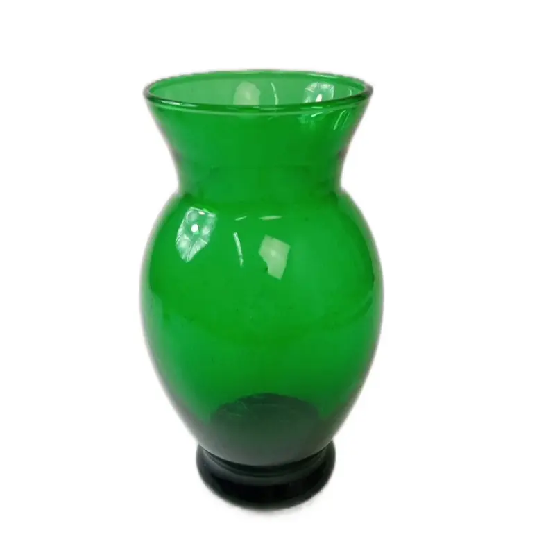 Vintage Anchor Hocking Forest Green Plain  Bud Vase 6 3/8"