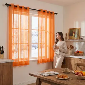 Summer Vibes, 52x63 Inch 2pcs Sheer Curtains for Living Room Bedroom Kitchen Linen Sheer Curtains, Grommet Luxury Black Out Curtains for Windows Apartment L12