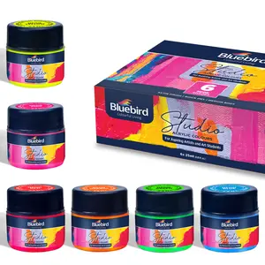 Bluebird Studio Acrylic Paints, Neon Colors, 6-Pack 0.85 Fl Oz each, Basic Acrylic Paint For Kids, Students & Beginner Artists ASIN B0CP5F8D8N