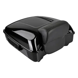 Black 10.7 Inch Chopped Tour Luggage With Built In Backrest Fit For Touring Electra Glide 2014 2025 Large Capacity Comfortable Motorcycle Storage Box