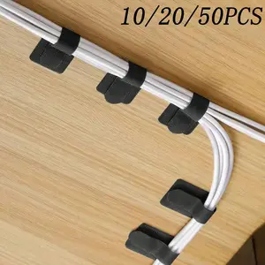 10-100 Pack Cable Organizer, Magic Tape Straps, Under Desk Cable Management, Multi-Purpose Cable Tie, Computer Cable Management, Desk Tidy