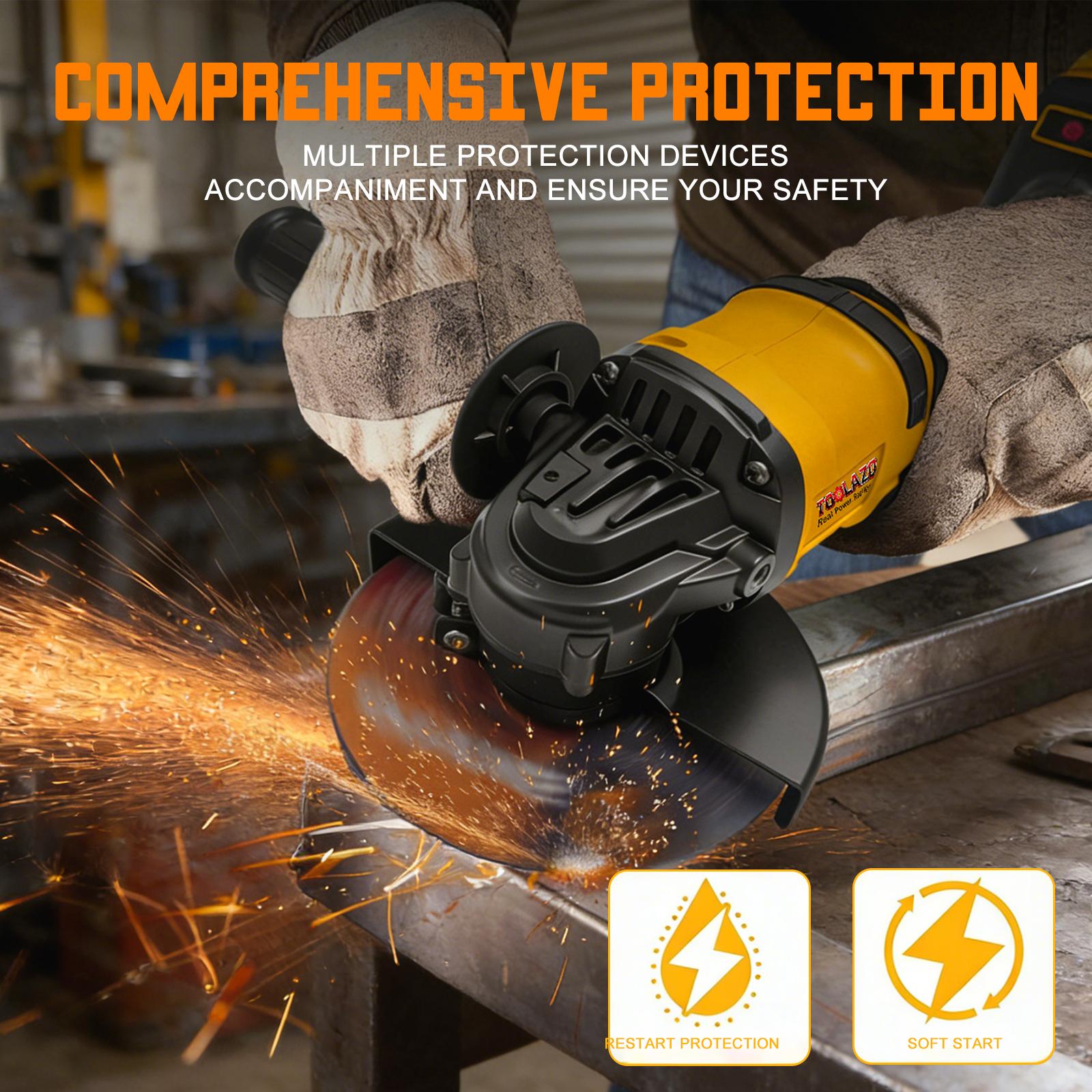 20V Cordless Brushless Angle Grinder, Tool Only Battery Not Included, 8500 RPM 4-1/2 Inch Cutting Grinding Polishing Tool for Metal, Tile, Concrete and DIY 20V Cordless Brushless Angle Grinder, Tool Only Battery Not Included, 8500 RPM 4-1/2 Inch Cutting Grinding Polishing Tool for Metal, Tile, Concrete and DIY