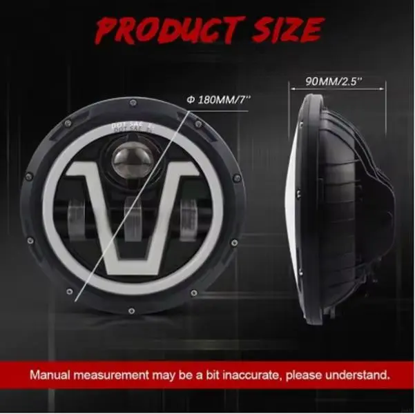 7 Inch Motorcycle LED Headlight Hi/Low Beam DRL Turn Signal 7" Round Headlamp JK Lada Niva 4x4 Loaf UAZ Ural Hunter Hummer 1PC