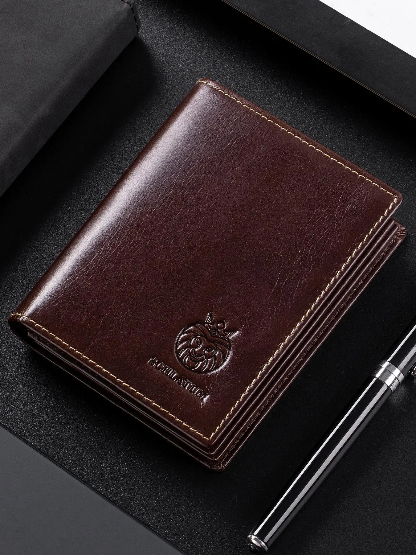 Men's Fashion Bifold Wallet, High Quality Cowhide Leather Wallet with Multiple Card Slots, RFID Blocking Wallet for Daily Use, Elegant Fashion Wallet, Business Minimalist Wallet, Business Style Wallet, Business Wallets