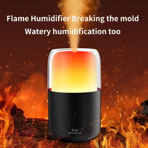 Dynamic Flame Humidifier with USB Plug, 280ML Capacity, Realistic Fire Effect, Home Office Bedroom Aromatherapy Machine, Holiday Gift Idea