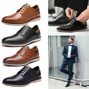 Men's Classic Oxford Dress Shoes Derby Formal Casual Shoes US Wide Size 6.5-15