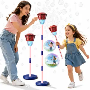 Bubble Machine for Kids Bubble Blower Maker with Lights and Music Automatic Bubble Stand Machine for Parties Birthday Wedding Toddlers Kid Summer Outdoor Toys (Blue)